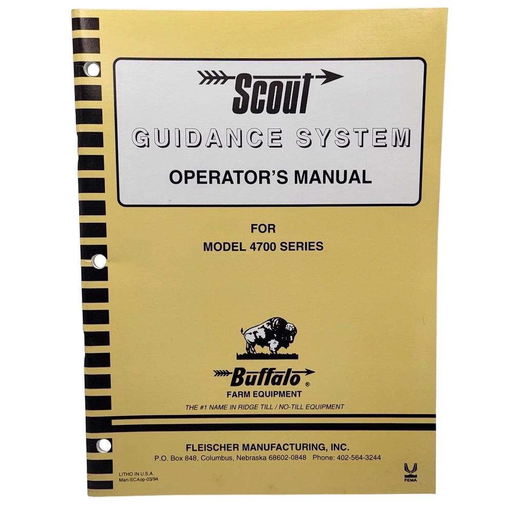 Buffalo, Fleischer Manufacturing 4700, Scout Guidance System Operators Manual